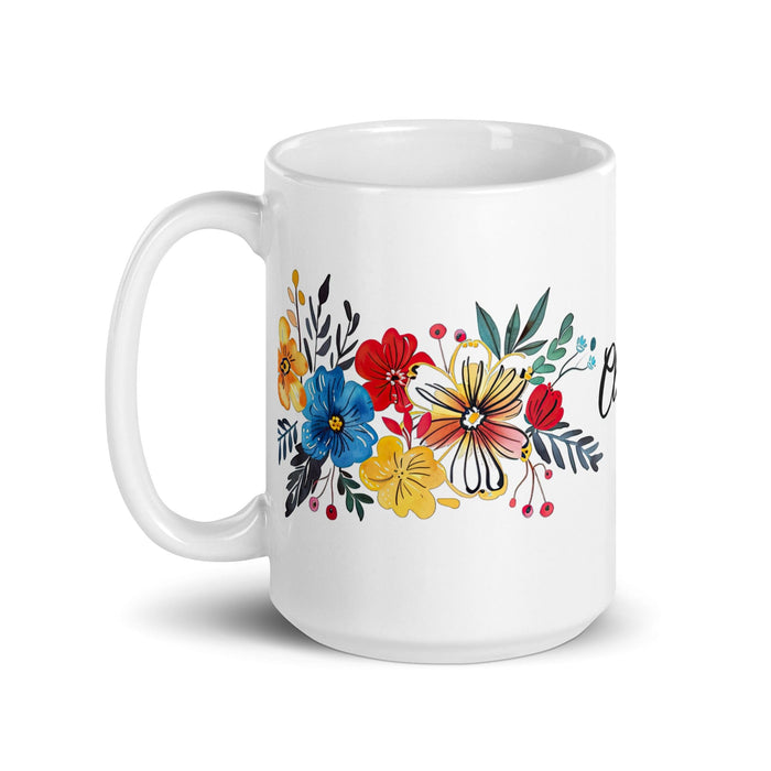 Clarisa Exclusive Name Art Piece Home Office Work Coffee Mug Mexican Spanish Pride Gift Cup One-Of-A-Kind Calligraphy White Glossy Mug | C22 Mexicada