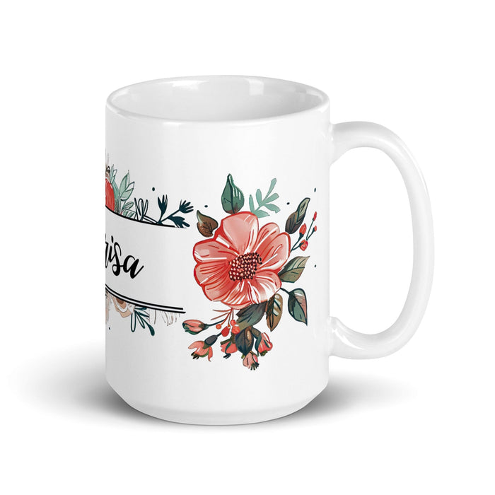 Clarisa Exclusive Name Art Piece Home Office Work Coffee Mug Mexican Spanish Pride Gift Cup One-Of-A-Kind Calligraphy White Glossy Mug | C23 Mexicada 15 oz