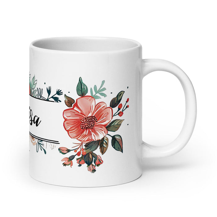 Clarisa Exclusive Name Art Piece Home Office Work Coffee Mug Mexican Spanish Pride Gift Cup One-Of-A-Kind Calligraphy White Glossy Mug | C23 Mexicada 20 oz