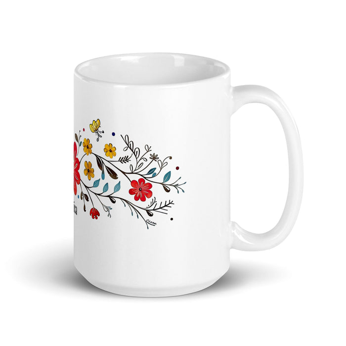 Clarisa Exclusive Name Art Piece Home Office Work Coffee Mug Mexican Spanish Pride Gift Cup One-Of-A-Kind Calligraphy White Glossy Mug | C24 Mexicada 15 oz