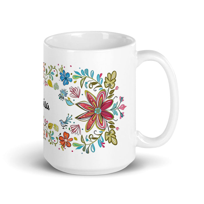 Clarisa Exclusive Name Art Piece Home Office Work Coffee Mug Mexican Spanish Pride Gift Cup One-Of-A-Kind Calligraphy White Glossy Mug | C25 Mexicada 15 oz