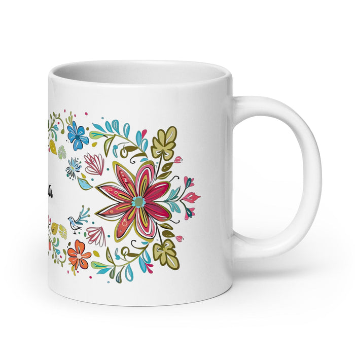 Clarisa Exclusive Name Art Piece Home Office Work Coffee Mug Mexican Spanish Pride Gift Cup One-Of-A-Kind Calligraphy White Glossy Mug | C25 Mexicada 20 oz