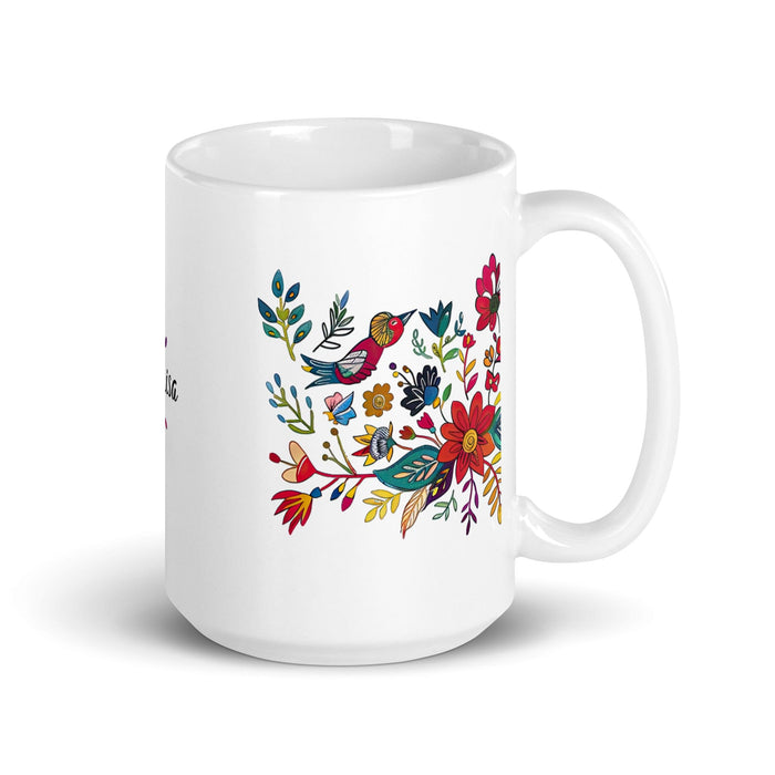 Clarisa Exclusive Name Art Piece Home Office Work Coffee Mug Mexican Spanish Pride Gift Cup One-Of-A-Kind Calligraphy White Glossy Mug | C29 Mexicada 15 oz