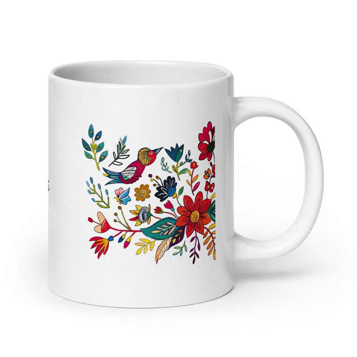 Clarisa Exclusive Name Art Piece Home Office Work Coffee Mug Mexican Spanish Pride Gift Cup One-Of-A-Kind Calligraphy White Glossy Mug | C29 Mexicada 20 oz