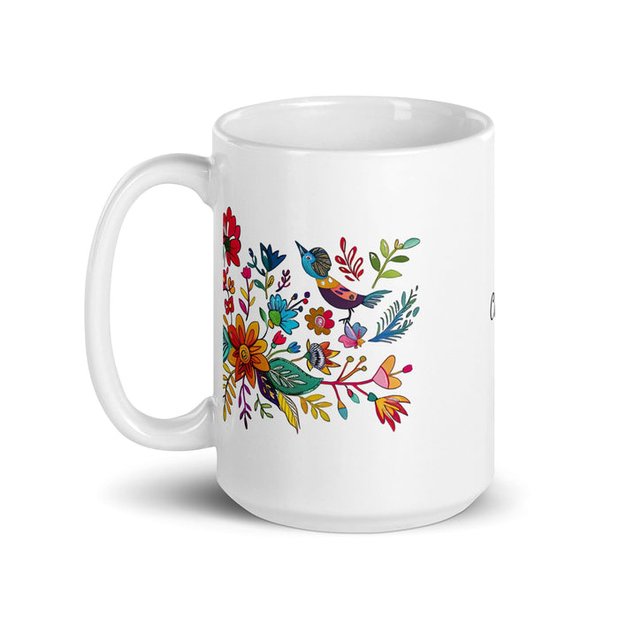 Clarisa Exclusive Name Art Piece Home Office Work Coffee Mug Mexican Spanish Pride Gift Cup One-Of-A-Kind Calligraphy White Glossy Mug | C29 Mexicada