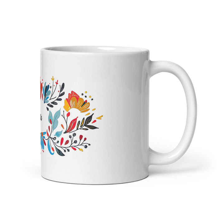 Clarisa Exclusive Name Art Piece Home Office Work Coffee Mug Mexican Spanish Pride Gift Cup One-Of-A-Kind Calligraphy White Glossy Mug | C4 Mexicada 11 oz