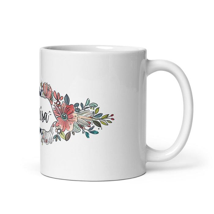 Clarisa Exclusive Name Art Piece Home Office Work Coffee Mug Mexican Spanish Pride Gift Cup One-Of-A-Kind Calligraphy White Glossy Mug | C5 Mexicada 11 oz