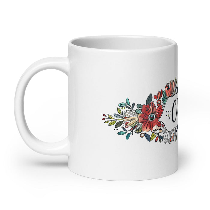 Clarisa Exclusive Name Art Piece Home Office Work Coffee Mug Mexican Spanish Pride Gift Cup One-Of-A-Kind Calligraphy White Glossy Mug | C5 Mexicada