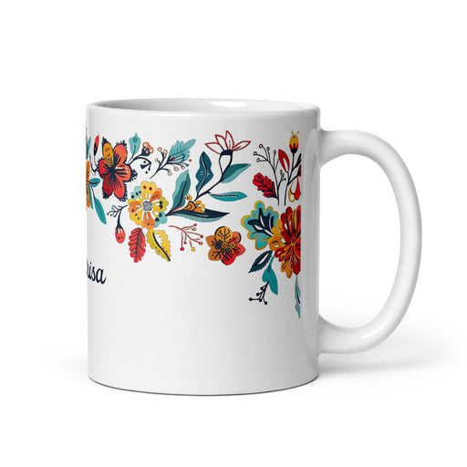 Clarisa Exclusive Name Art Piece Home Office Work Coffee Mug Mexican Spanish Pride Gift Cup One-Of-A-Kind Calligraphy White Glossy Mug | C6 Mexicada 11 oz