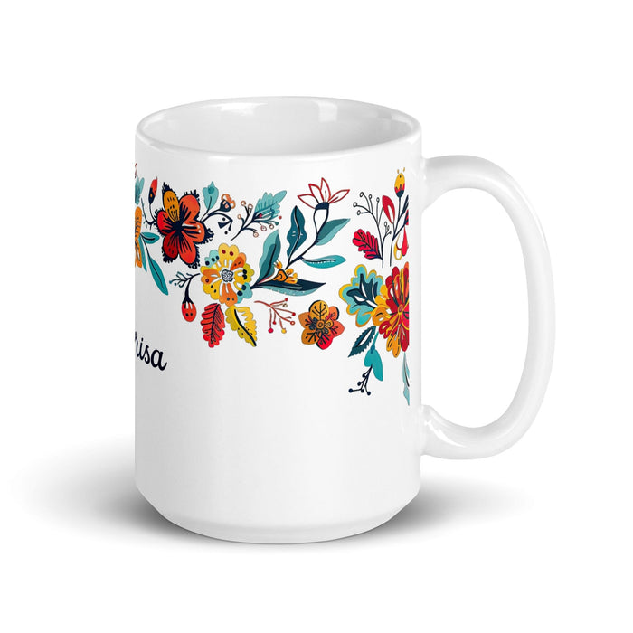 Clarisa Exclusive Name Art Piece Home Office Work Coffee Mug Mexican Spanish Pride Gift Cup One-Of-A-Kind Calligraphy White Glossy Mug | C6 Mexicada 15 oz