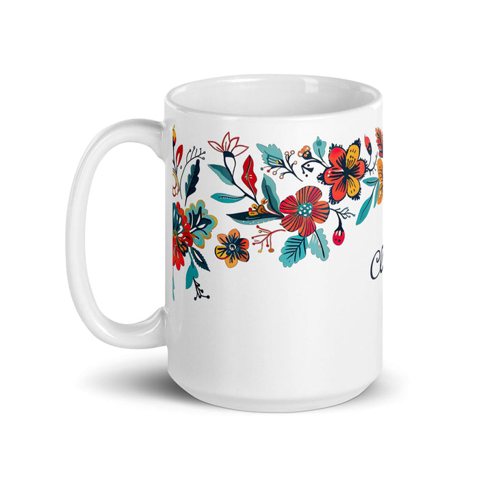 Clarisa Exclusive Name Art Piece Home Office Work Coffee Mug Mexican Spanish Pride Gift Cup One-Of-A-Kind Calligraphy White Glossy Mug | C6 Mexicada