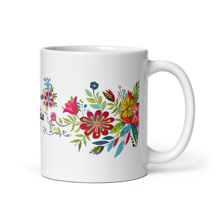 Clarisa Exclusive Name Art Piece Home Office Work Coffee Mug Mexican Spanish Pride Gift Cup One-Of-A-Kind Calligraphy White Glossy Mug | C8 Mexicada 11 oz