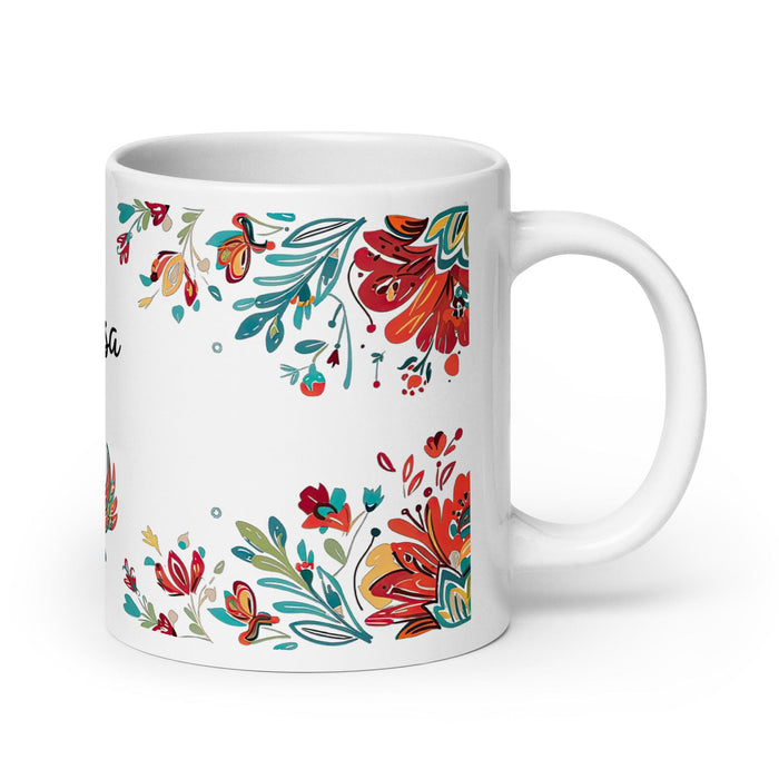 Clarisa Exclusive Name Art Piece Home Office Work Coffee Mug Mexican Spanish Pride Gift Cup One-Of-A-Kind Calligraphy White Glossy Mug | C9 Mexicada 20 oz