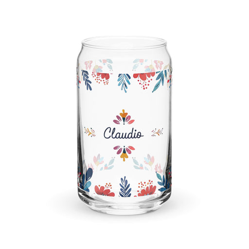 Claudio Exclusive Name Art Piece Can-Shaped Glass Home Office Work Mexican Spanish Pride Gift Cup One-Of-A-Kind Calligraphy Glass | C5 Mexicada 16 oz