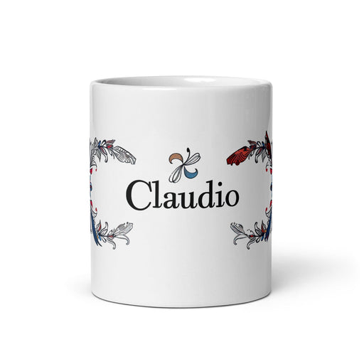 Claudio Exclusive Name Art Piece Home Office Work Coffee Mug Mexican Spanish Pride Gift Cup One-Of-A-Kind Calligraphy White Glossy Mug | C4 Mexicada