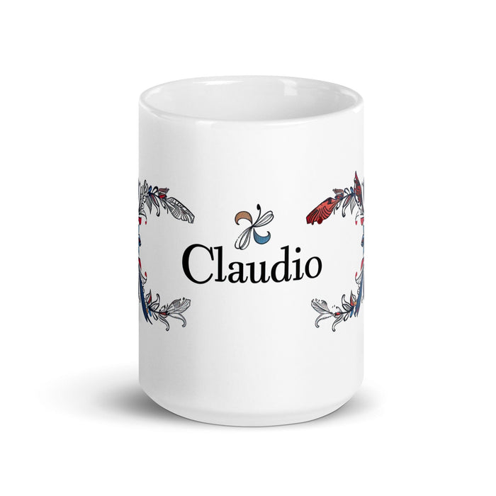 Claudio Exclusive Name Art Piece Home Office Work Coffee Mug Mexican Spanish Pride Gift Cup One-Of-A-Kind Calligraphy White Glossy Mug | C4 Mexicada