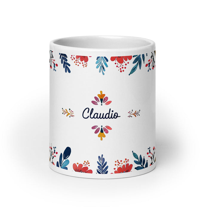 Claudio Exclusive Name Art Piece Home Office Work Coffee Mug Mexican Spanish Pride Gift Cup One-Of-A-Kind Calligraphy White Glossy Mug | C5 Mexicada