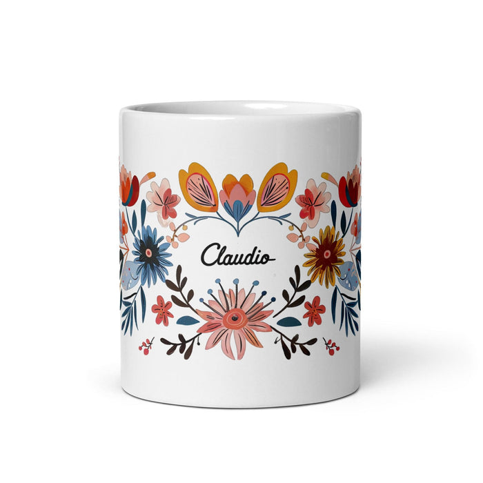 Claudio Exclusive Name Art Piece Home Office Work Coffee Mug Mexican Spanish Pride Gift Cup One-Of-A-Kind Calligraphy White Glossy Mug | C6 Mexicada