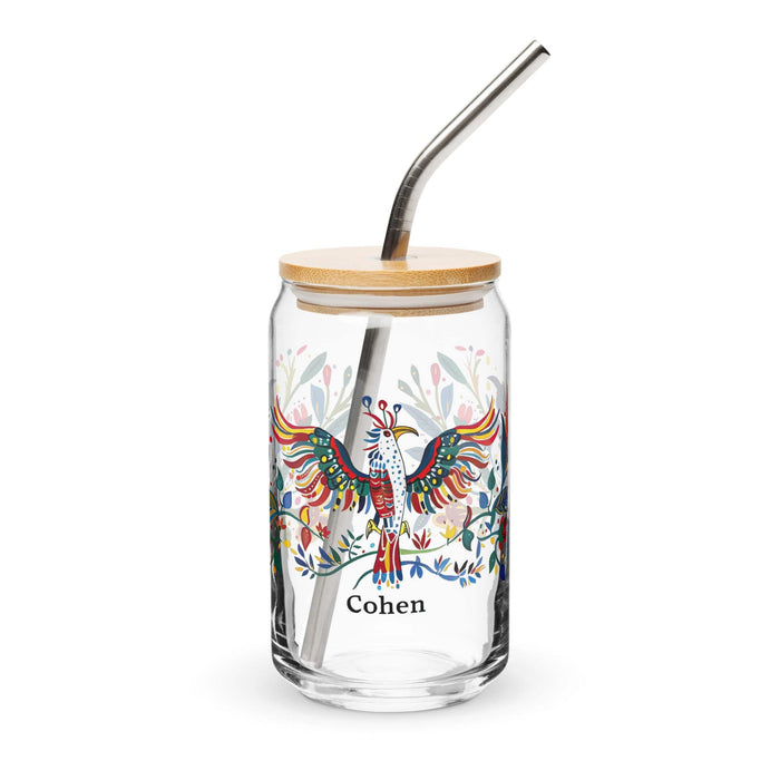 Cohen Exclusive Name Art Piece Can-Shaped Glass Home Office Work Mexican Spanish Pride Gift Cup One-Of-A-Kind Calligraphy Glass | C4 Mexicada 16 oz With Lid & Straw