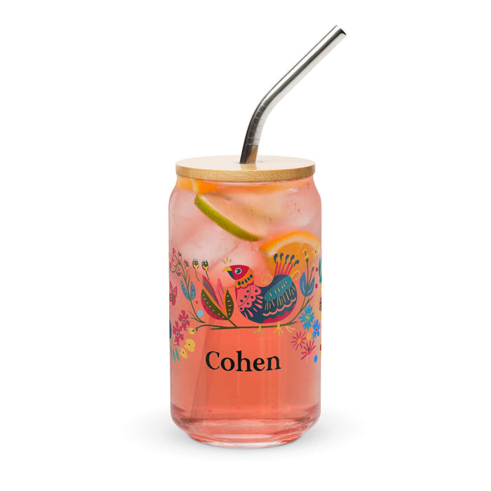 Cohen Exclusive Name Art Piece Can-Shaped Glass Home Office Work Mexican Spanish Pride Gift Cup One-Of-A-Kind Calligraphy Glass | C7 Mexicada