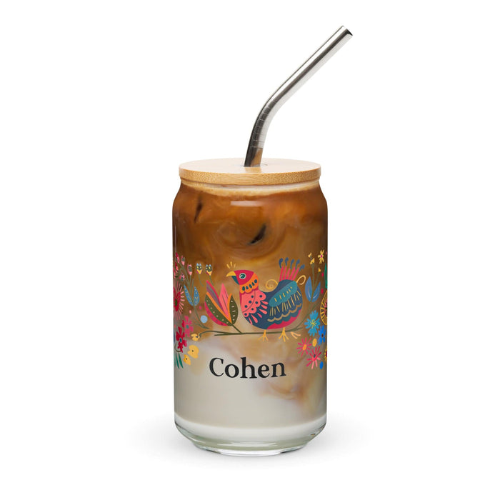 Cohen Exclusive Name Art Piece Can-Shaped Glass Home Office Work Mexican Spanish Pride Gift Cup One-Of-A-Kind Calligraphy Glass | C7 Mexicada