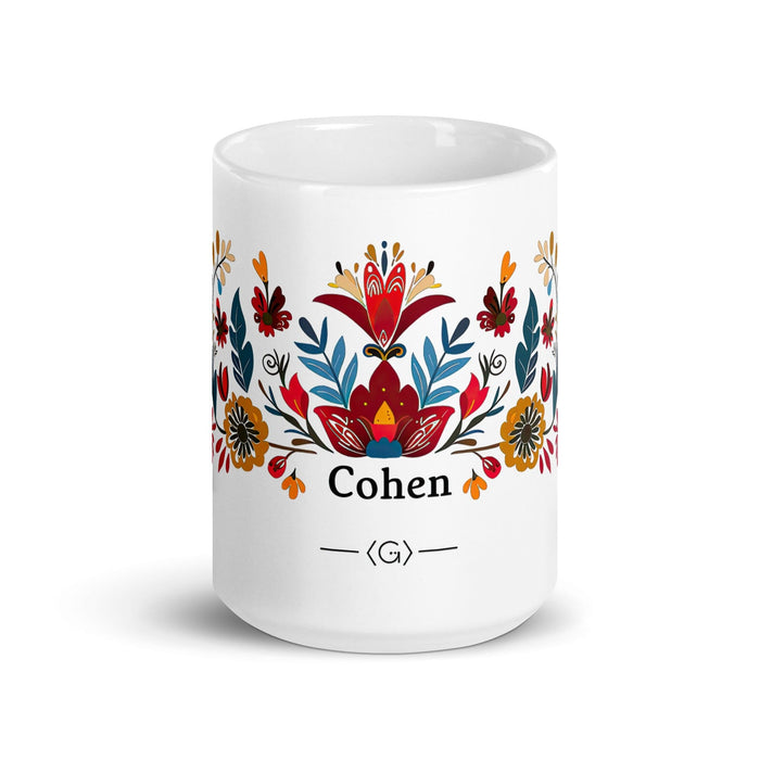 Cohen Exclusive Name Art Piece Home Office Work Coffee Mug Mexican Spanish Pride Gift Cup One-Of-A-Kind Calligraphy White Glossy Mug | C1 Mexicada