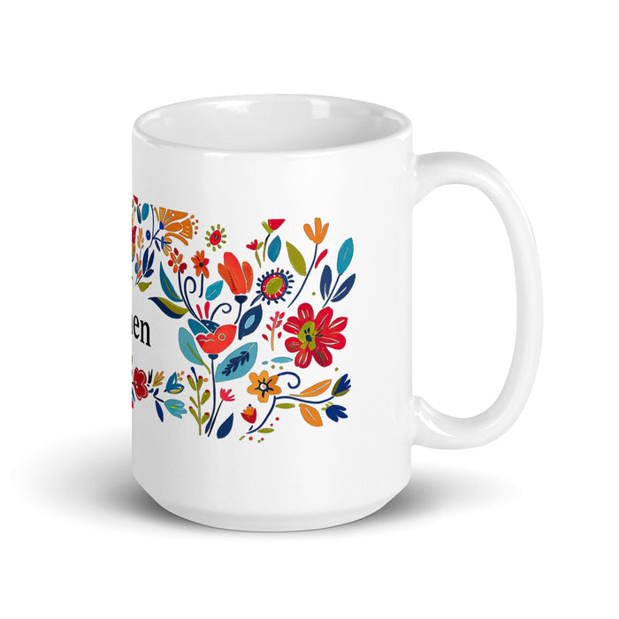 Cohen Exclusive Name Art Piece Home Office Work Coffee Mug Mexican Spanish Pride Gift Cup One-Of-A-Kind Calligraphy White Glossy Mug | C10 Mexicada 15 oz