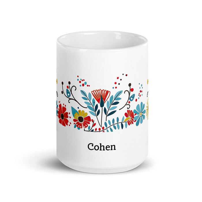 Cohen Exclusive Name Art Piece Home Office Work Coffee Mug Mexican Spanish Pride Gift Cup One-Of-A-Kind Calligraphy White Glossy Mug | C3 Mexicada