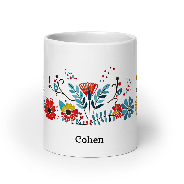 Cohen Exclusive Name Art Piece Home Office Work Coffee Mug Mexican Spanish Pride Gift Cup One-Of-A-Kind Calligraphy White Glossy Mug | C3 Mexicada