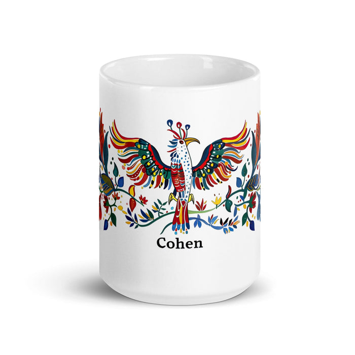 Cohen Exclusive Name Art Piece Home Office Work Coffee Mug Mexican Spanish Pride Gift Cup One-Of-A-Kind Calligraphy White Glossy Mug | C4 Mexicada