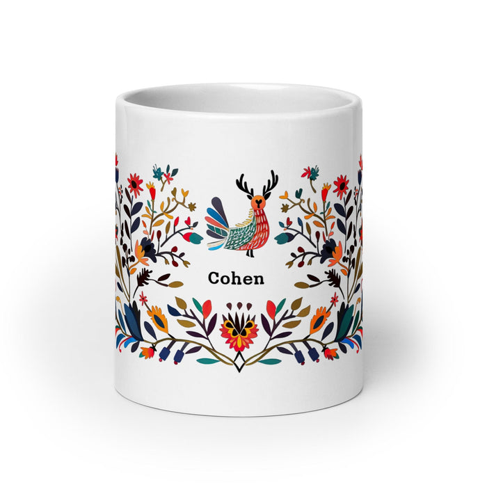 Cohen Exclusive Name Art Piece Home Office Work Coffee Mug Mexican Spanish Pride Gift Cup One-Of-A-Kind Calligraphy White Glossy Mug | C6 Mexicada