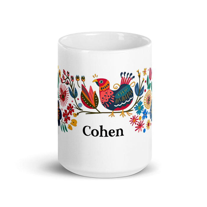 Cohen Exclusive Name Art Piece Home Office Work Coffee Mug Mexican Spanish Pride Gift Cup One-Of-A-Kind Calligraphy White Glossy Mug | C7 Mexicada