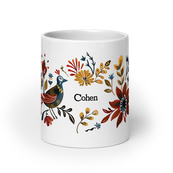 Cohen Exclusive Name Art Piece Home Office Work Coffee Mug Mexican Spanish Pride Gift Cup One-Of-A-Kind Calligraphy White Glossy Mug | C8 Mexicada