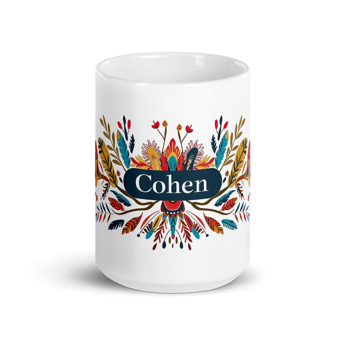 Cohen Exclusive Name Art Piece Home Office Work Coffee Mug Mexican Spanish Pride Gift Cup One-Of-A-Kind Calligraphy White Glossy Mug | C9 Mexicada