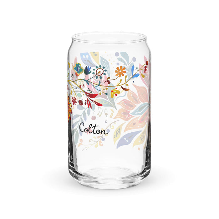 Colton Exclusive Name Art Piece Can-Shaped Glass Home Office Work Mexican Spanish Pride Gift Cup One-Of-A-Kind Calligraphy Glass | C2 Mexicada