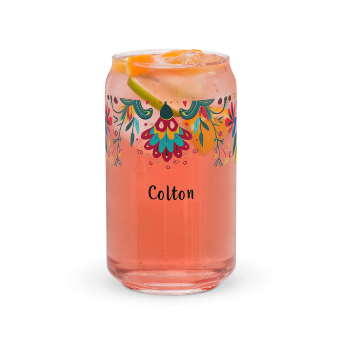 Colton Exclusive Name Art Piece Can-Shaped Glass Home Office Work Mexican Spanish Pride Gift Cup One-Of-A-Kind Calligraphy Glass | C3 Mexicada