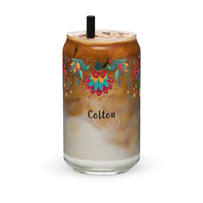 Colton Exclusive Name Art Piece Can-Shaped Glass Home Office Work Mexican Spanish Pride Gift Cup One-Of-A-Kind Calligraphy Glass | C3 Mexicada