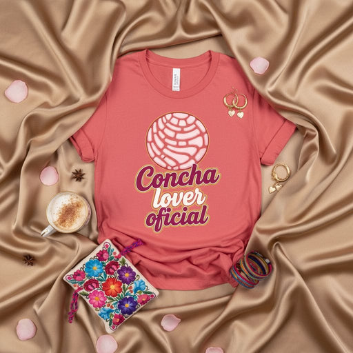 Concha Lover Oficial T-Shirt | Mexican Sweet Bread Concha Pan Dulce Lover Tee | Hispanic Heritage Foodie Shirt for Men and Women | Spanish Bakery Pastry Graphic T-Shirt Gift Mexicada