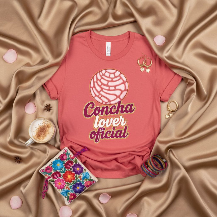 Concha Lover Oficial T-Shirt | Mexican Sweet Bread Concha Pan Dulce Lover Tee | Hispanic Heritage Foodie Shirt for Men and Women | Spanish Bakery Pastry Graphic T-Shirt Gift Mexicada