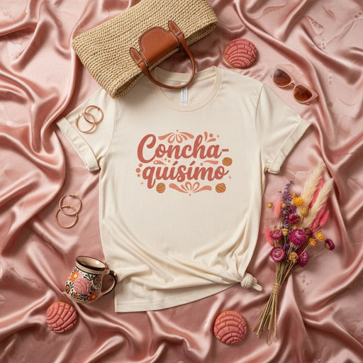 Concha-quísimo Shirt, Funny Concha Pun T-Shirt, Pan Dulce Lover Gift, Mexican Sweet Bread Tee, Cute Foodie Apparel, Hispanic Heritage Month Clothing, Latinx Pride Graphic Top Mexicada