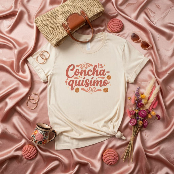 Concha-quísimo Shirt, Funny Concha Pun T-Shirt, Pan Dulce Lover Gift, Mexican Sweet Bread Tee, Cute Foodie Apparel, Hispanic Heritage Month Clothing, Latinx Pride Graphic Top Mexicada