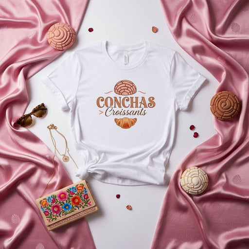 Conchas > Croissants T-Shirt, Funny Mexican Pan Dulce Tee, Unisex Pastry Foodie Shirt, Sweet Bread Graphic T-Shirt, Concha Lover Gift, Spanish Food Shirt Mexicada