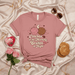 Conchas in the Morning, Besitos at Night T-Shirt, Cute Mexican Pan Dulce Tee, Spanish Quote Shirt, Latina Gift, Cozy Bakery Lover Top with Conchas Graphic, Unisex Fit, Pink Dusty Rose Color Mexicada