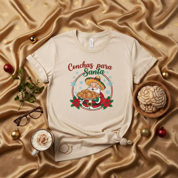 Conchas para Santa T-Shirt | Mexican Santa Claus Sombrero Pan Dulce Christmas Shirt | Funny Holiday Fiesta Shirt | Unisex Tee Gift Idea Mexicada
