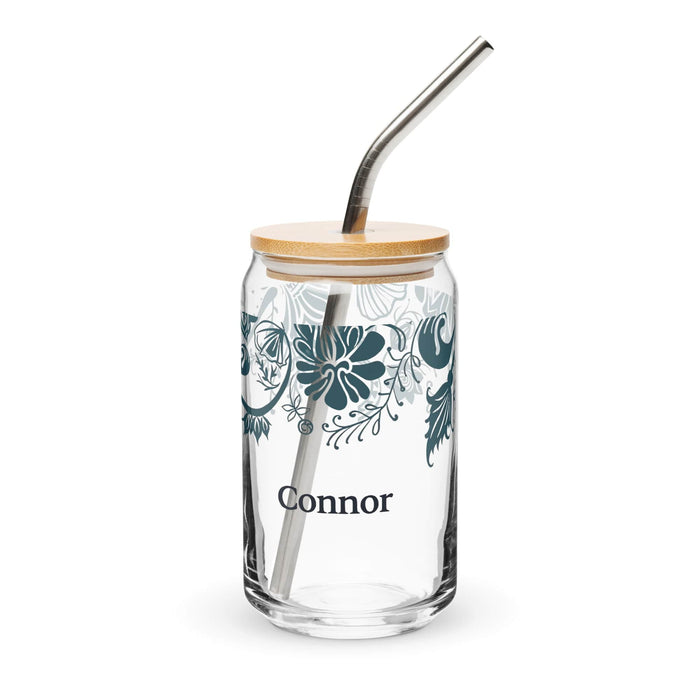 Connor Exclusive Name Art Piece Can-Shaped Glass Home Office Work Mexican Spanish Pride Gift Cup One-Of-A-Kind Calligraphy Glass | C1 Mexicada 16 oz With Lid & Straw