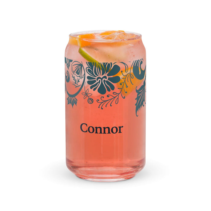 Connor Exclusive Name Art Piece Can-Shaped Glass Home Office Work Mexican Spanish Pride Gift Cup One-Of-A-Kind Calligraphy Glass | C1 Mexicada