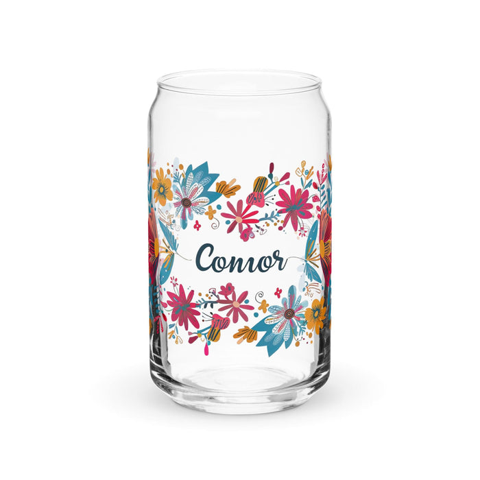 Connor Exclusive Name Art Piece Can-Shaped Glass Home Office Work Mexican Spanish Pride Gift Cup One-Of-A-Kind Calligraphy Glass | C11 Mexicada 16 oz