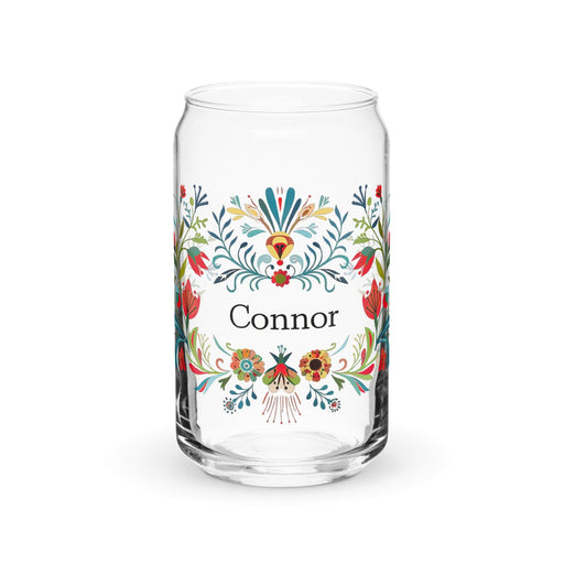 Connor Exclusive Name Art Piece Can-Shaped Glass Home Office Work Mexican Spanish Pride Gift Cup One-Of-A-Kind Calligraphy Glass | C12 Mexicada 16 oz