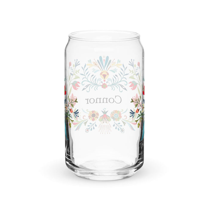 Connor Exclusive Name Art Piece Can-Shaped Glass Home Office Work Mexican Spanish Pride Gift Cup One-Of-A-Kind Calligraphy Glass | C12 Mexicada