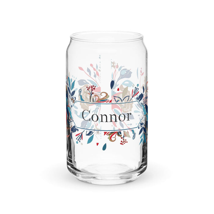 Connor Exclusive Name Art Piece Can-Shaped Glass Home Office Work Mexican Spanish Pride Gift Cup One-Of-A-Kind Calligraphy Glass | C15 Mexicada 16 oz